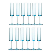 Champagne Flutes 6 OZ Square Champagne Glasses Stemmed Coupes Reusable Wedding Toasting Glasses 12 Pack