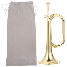 Pequeña Trompeta Corneta de Latón con Cuerno Dorado, Instrumento de Viento Sencillo para Principiantes, para Banda Escolar, Niños y Estudiantes