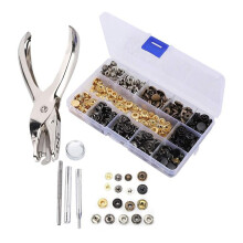120-Teiliges Druckknopf-Set für Leder, 6 Farben, Metall-Druckknöpfe, Installationswerkzeuge