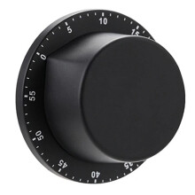 Cronômetro de Cozinha Mecânico Manual de Aço Inoxidável com Base Magnética Relógio de Cozinha Contagem Regressiva Estudo Fitness Timer Preto
