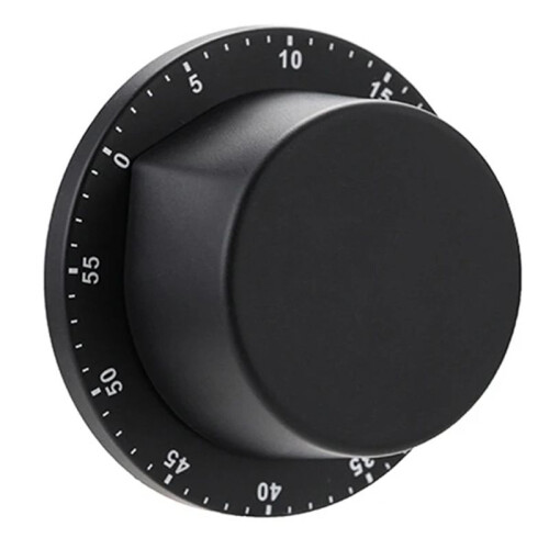 Kitchen Timer Mechanical Manual Stainless Steel with Magnetic Base Cooking Clock Countdown Study Fitness Timer Black