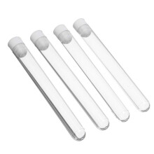 100Pcs Clear Plastic Test Tube with Cap 12X100mm U-Shaped Bottom with 14mm 40 Hole Aluminum Test Tube Rack