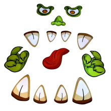 Trunk or Treat Car Decorations Kit for SUV, Halloween Cute Ogre Face Car Decorations Kit, Garage Door Decorations
