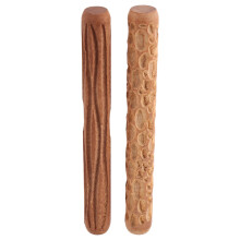 2PZ Rulli Modello Modellazione Argilla, Ciottoli Modello Grano di Legno Argilla Mattarello con Rullo un Mano Strutturato Strumenti di Ceramica