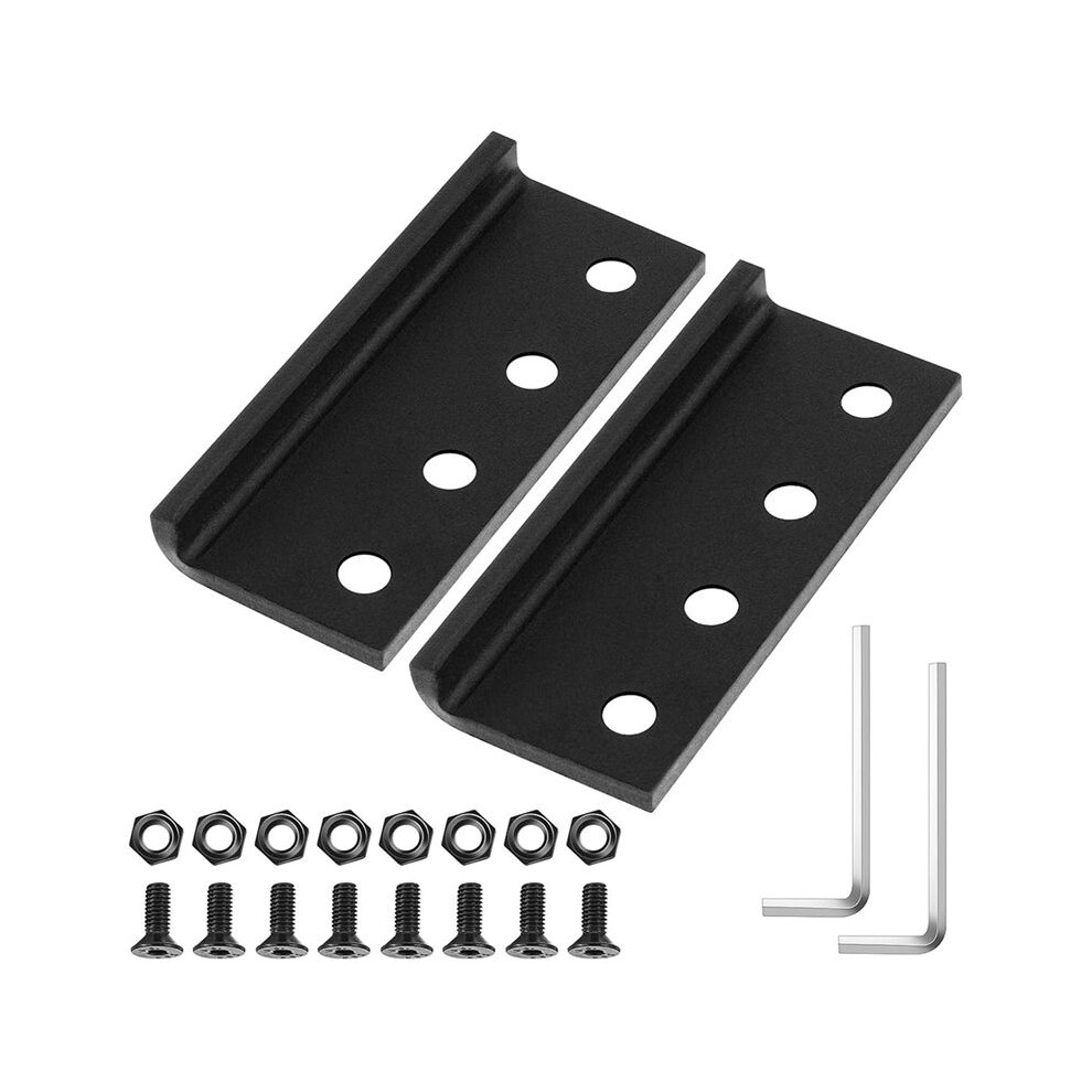 2 Set Sliding Barn Door Track Connector Sliding Barn Door Hardware L-Shaped Rail Adaptor With Screws And Nuts 4713905899148