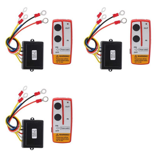 3X Universal Winch Wireless Remote Control  Kit with Receiver for Truck  ATV SUV