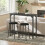 Homcom HOMCOM Bar Table Coffee Table with Adjustable Footpads Black Marble Effect 9
