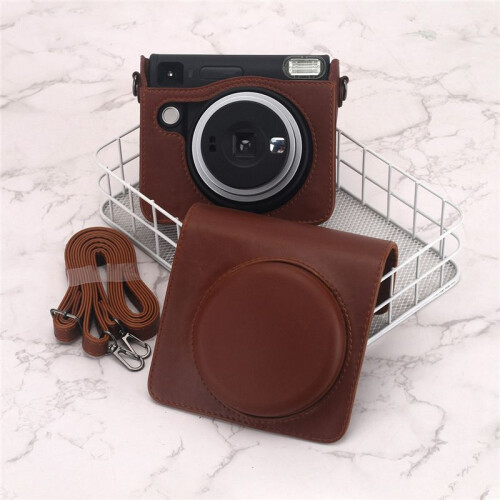 PU Camera Case for  Instax Square SQ40 SQ1 - Magnetic Buckle Adjustable Shoulder Strap Protective Storage Bag A 2