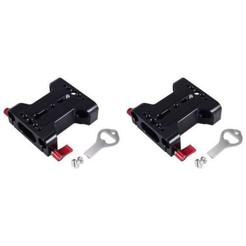 2X Multifunction Camera Base Plate with 15mm Rod Rail Clamp for Dslr Camera Shoulder Rig Support Accessories