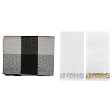 1 Pcs Cotton  Plaid Rugs & 100 Pcs Disposable Hand Towels Paper