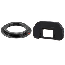 Black Rubber Wrapped Plastic Eyecup Eyepiece EB for 60Da & Black Metal Lens Mount Adapter, for M42 Lens