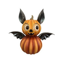 Halloween Gruselige Fledermaus-Kürbis-Ornamente, Kürbisförmige Heimdekoration, Harz, Süße Fledermaus-Dekoration B