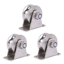 3Pack U-Type Edelstahl Riemenscheibe Block Mute Lager Nut Gleitrolle Schienenrad