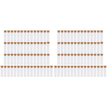 100Pcs 25X95mm Flat Bottom Tea Plastic Test Tube Drosophila Vials Culture Tube with Cork Stoppers