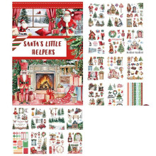 Scrapbooking-Aufkleber-Set, Scrapbooking-Ledger, Dekorative Aufkleber-Material-Set, Vintage-Weihnachtsmuster, Bastelwerkzeug B