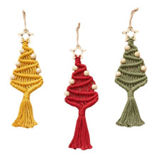Christmas Tree Lace Knitted Decoration DIY Christmas Tree Woven Decoration Bohemian Style Woven Ornaments A