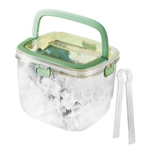 Portable Ice Bucket for Freezer with Lid & Ice Tong for Outdoor Camping, Clear Refrigerator Ice Storage Bin