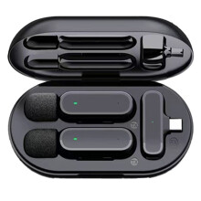 Wireless HD Radio Live Microphone K61 Dual Mic 20 Meters for Mobile Phone Tiktok,Short Video Recordin K61 TypeC