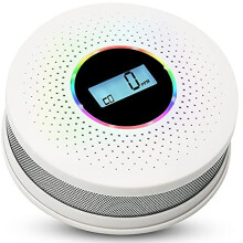 Combination Smoke Carbon Monoxide Alarm Detector Dual Sensor Smoke CO Detector with LCD Display and and Sound Warning for use in your Home UK