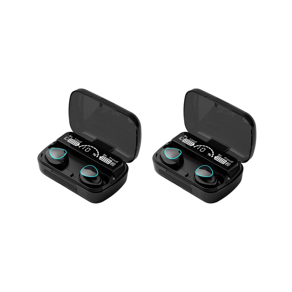 2X Wireless Headset Tws V5.1 Led Display Stereo Earbud Headset With Microphone Hands-Free Headset, Black 4712272229107
