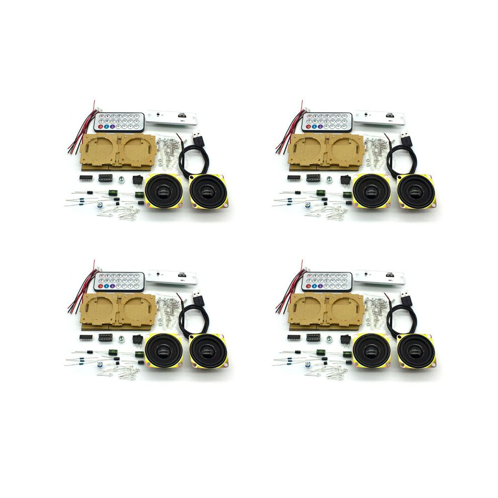 4X Diy Electronic Kit Speaker Electronics Diy Soldering Project Kit Stereo Speaker Support U Disk 6133266986123