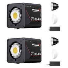 2X 60W LED Handheld Video Light Bi-Color 2800K-6500K COB High Power Fill Light Live Broadcast Fill Light EU Plug