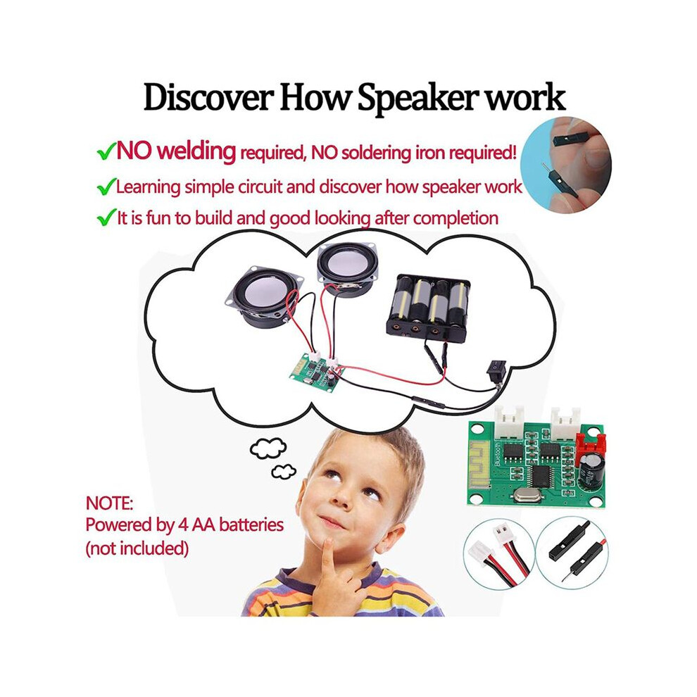 4X Diy Speaker Box Kit Electronic Sound Amplifier Builds Your Own Portable Wood Case Speaker Sound 4713745313484
