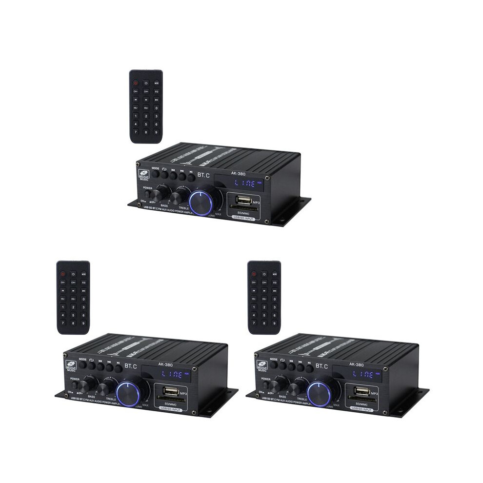 3X Ak380 800W 12V Power Amplifier Stereo Home Car Bass Audio Amp Music Player Car Speaker Class D Fm Usb/ 6031029048524