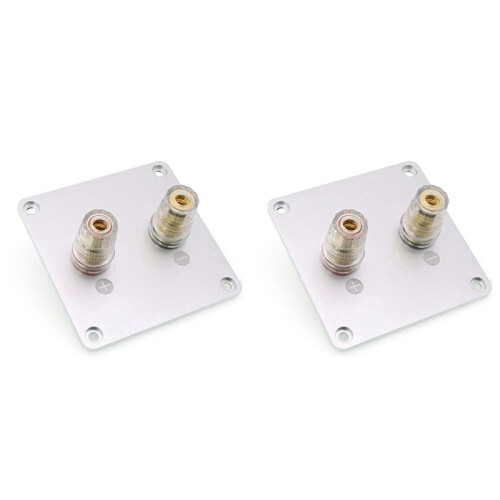 2X 2-Bit Audio Speaker Terminal Square Copper Binding Post Loudspeaker Box Wiring Terminal Board 80x80mm Accessories