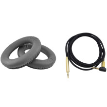 2 Pcs Ear Cover / Earpads Repair Parts (Gray)& 1 Pcs Replacement Audio Cable for Y40 Y50 Y45