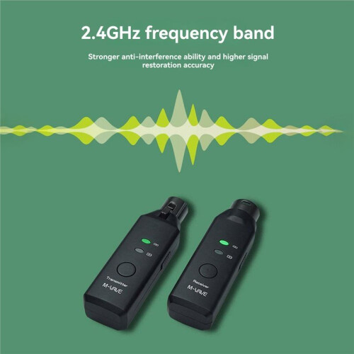 M-VAVE WP-7 2.4G Microfono Wireless XLR Trasmettitore Ricevitore Sistema Microfonico Wireless per Microfoni Dinamici A Doppio Canale