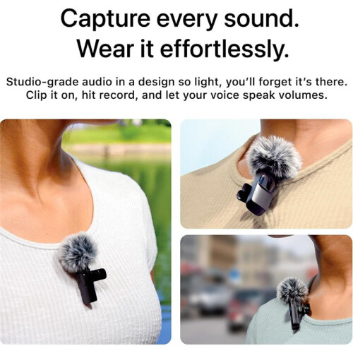 Wireless Lavalier Microphone Wireless Microphone for ,, Android, for Video Recording Vlog Podcast 1