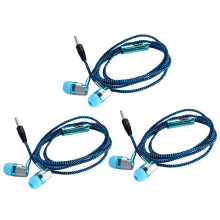 3X H-169 3.5mm MP3 MP4 Wiring Subwoofer Braided Cord, Universal Music Headphones with Wheat Wire Control()