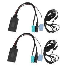 2X Car  5.0 Aux Cable Microphone Handsfree Mobile Phone Free Calling Adapter for  2005-2011