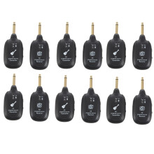 6X UHF Guitar Wireless System Transmitter Receiver Built-in Rechargeable