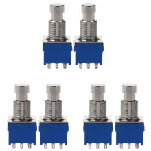 6Pcs Guitar Effect Switches 9-Pin 3Pdt Guitar Effects Pedal Box Stomp Foot Metal True Bypass