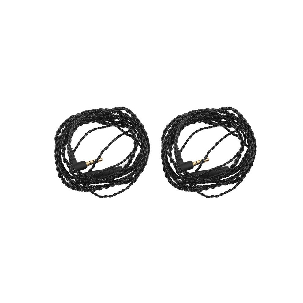 2X Earphone Audio Cable Repair 3.5mm TRS Jack DIY Elbow Headphone 4 Copper Core Wire with Mic Volume Control(Black)-image-OPC-PWM9DSN-NEW