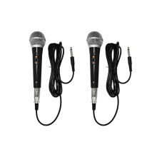 2X Karaokemikrofon HandhåLlen Professionell TråDbunden Dynamisk Mikrofon Klar Röstmikrofon för Karaoke SåNgmusik
