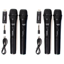 2X Zansong Uhf USB 3.5mm Wireless Microphone Megaphone Handheld Mic with Receiver for Karaoke Speech Loudspeaker V20