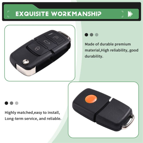 SA2205 XKB520EN Second Generation Replaced XKB501EN Wire Remote Key for  B5 Flip 3 Buttons Supports Wireless Program 2