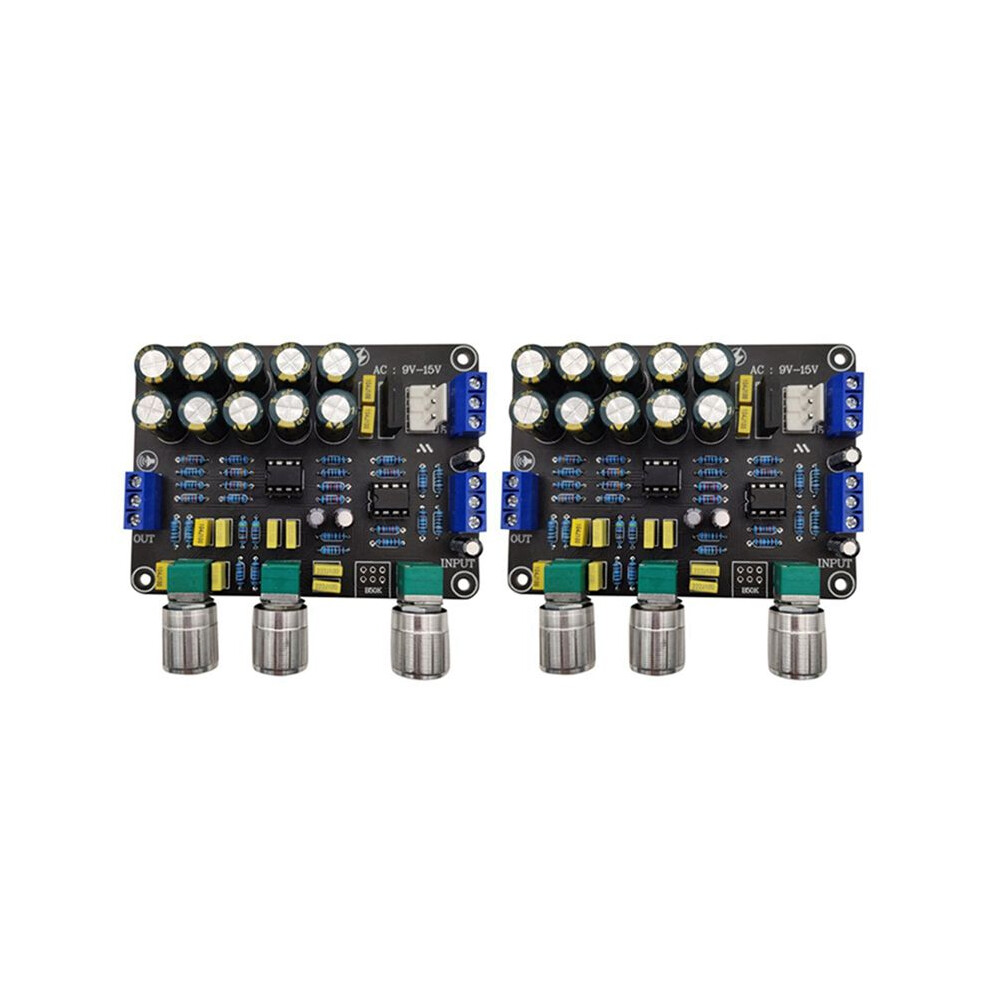 2X Dual Ne5532 Tone Preamp Board Audio Treble Bass Adjustment Equalizer Preamplifier Tone Control Preamplifier 4711481544841