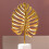 Handcrafted Iron Leaf Decor Sculpture with Stable Base, L 8