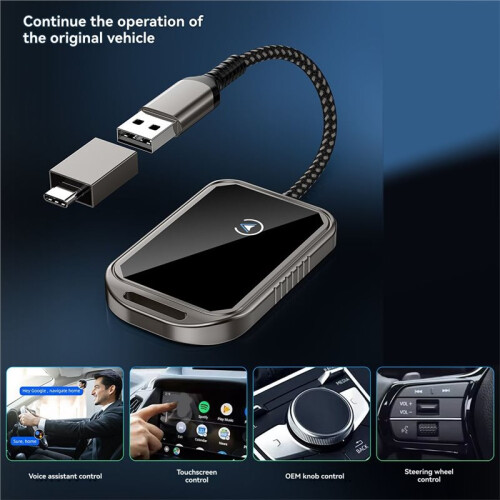 2 In 1 Adattatore Carplay Wireless per Android Auto  Box Dongle per Auto Principali 2