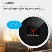 2.4G Wifi Natural Gas Sensor Combustible LPG Gas Alarm Detector Leakage Sensor Wifi Temperature Detectors EU PLUG