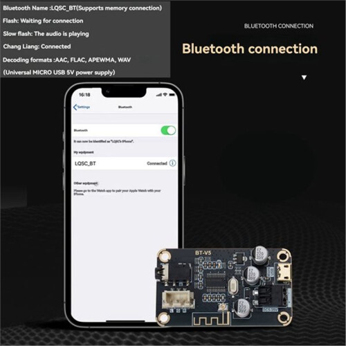 MP3  Decoder Board DIY Portable  5-35V Stereo Module USB Hifi Wireless  Audio Receiver Board 2