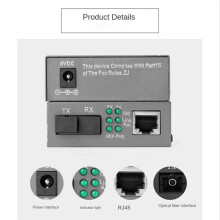 US-Stecker Medienkonverter HTB-3100 Glasfaser Singlemode Einzelfaser SC-Anschluss 25 Externes Netzteil 10/100 Mbit/S