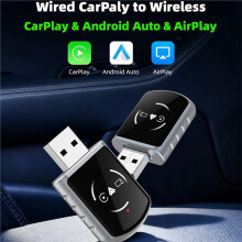 Wireless Carplay Adapter 3in1 Airplay Carplay Android Auto 5.2+5Ghz WiFi Ai Box Wired Carplay to Wireless