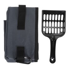 Travel Cat Litter Box With Leak Proof Lining And Ergonomic Wooden Handle Scoop Included In Reusable Eco Friendly Kit For Airplane Car Camping