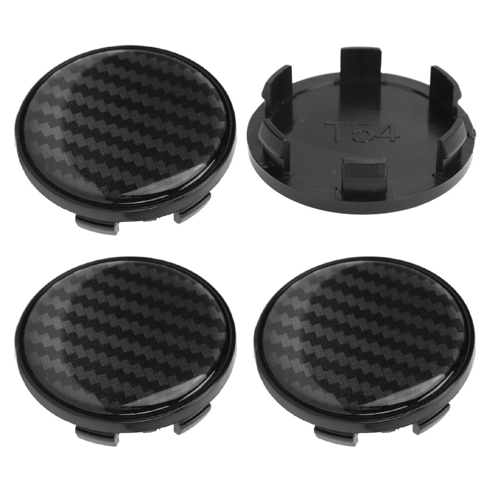 4Pcs Wheel Center Caps Plastic Carbon Fibre Style Hub Covers 54Mm Diameter 7901391213570