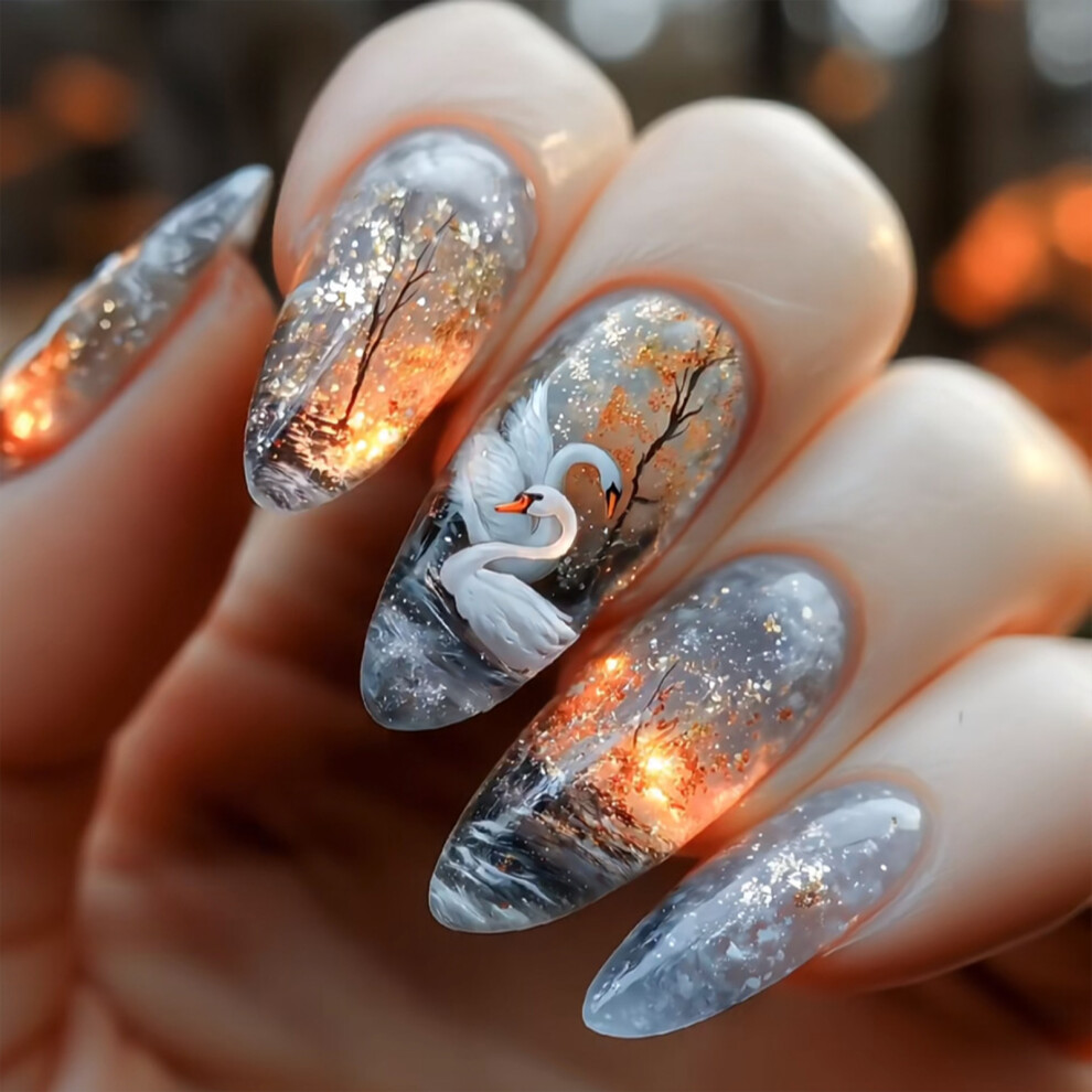 Roc-Electron Glitter False Nails For Manicure & Beauty Lovers